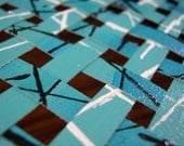 Blue Abstract Art Painting - Building Block 6 -  Original Handmade