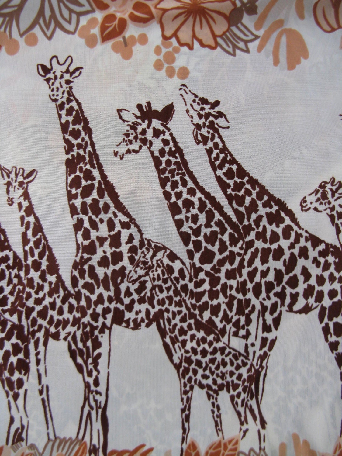 African Queen Vintage 70's Safari Giraffe Print Caftan Goddess Gown, OSFA