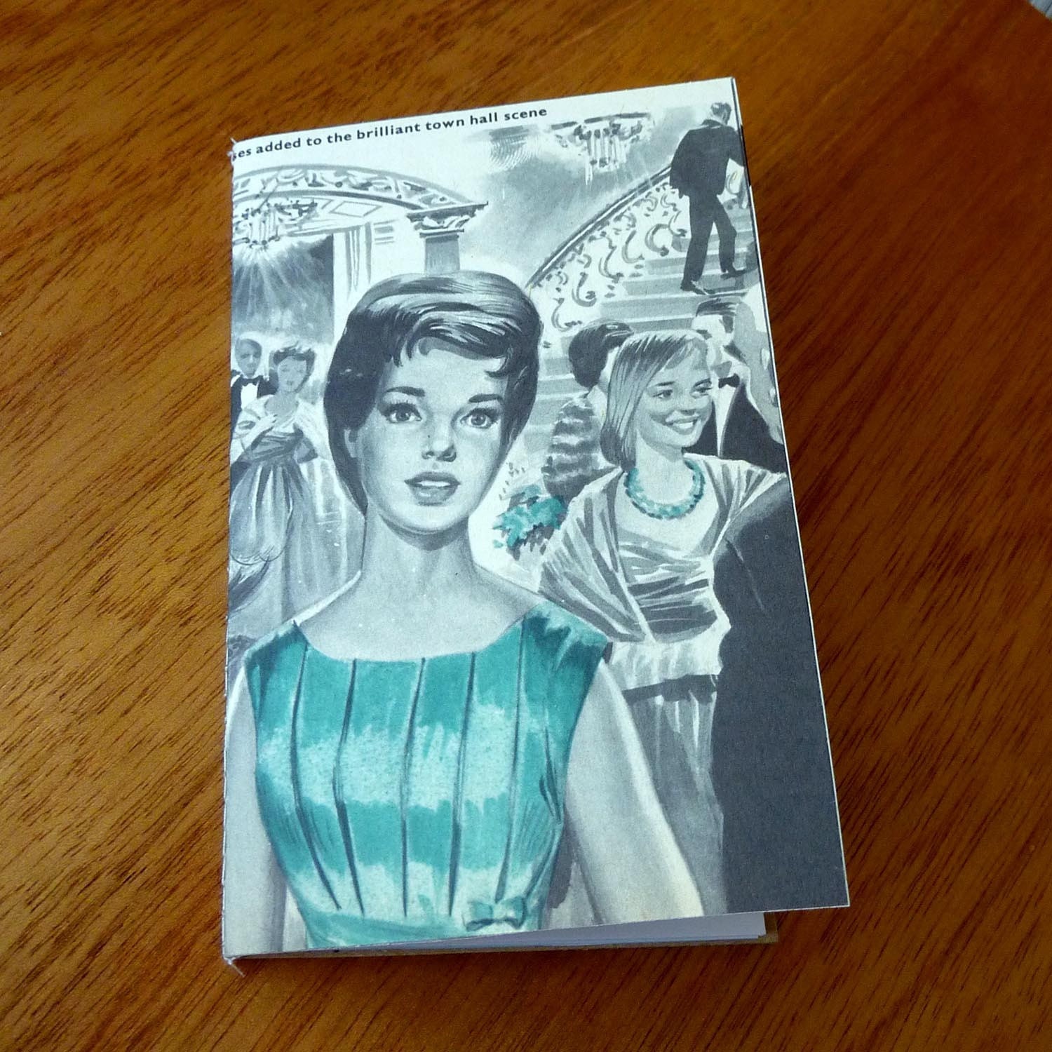 Cora at the Ball -  Handmade  UpCycled  Moleskine-style notebook
