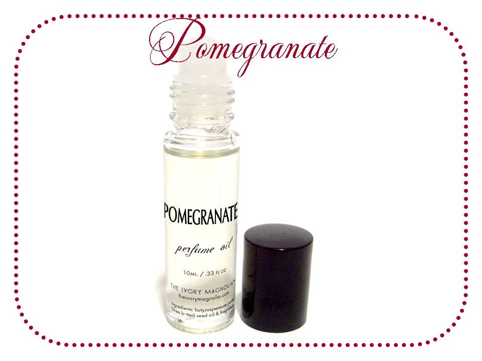 Pomegranate Super-Fragrant Perfume Oil Roll On -- VEGAN -- The Ivory Magnolia (tm)