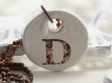 Rustic Monogram Necklace Letter D