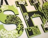 Lime Flourish Hand Painted Wooden Wall Letters