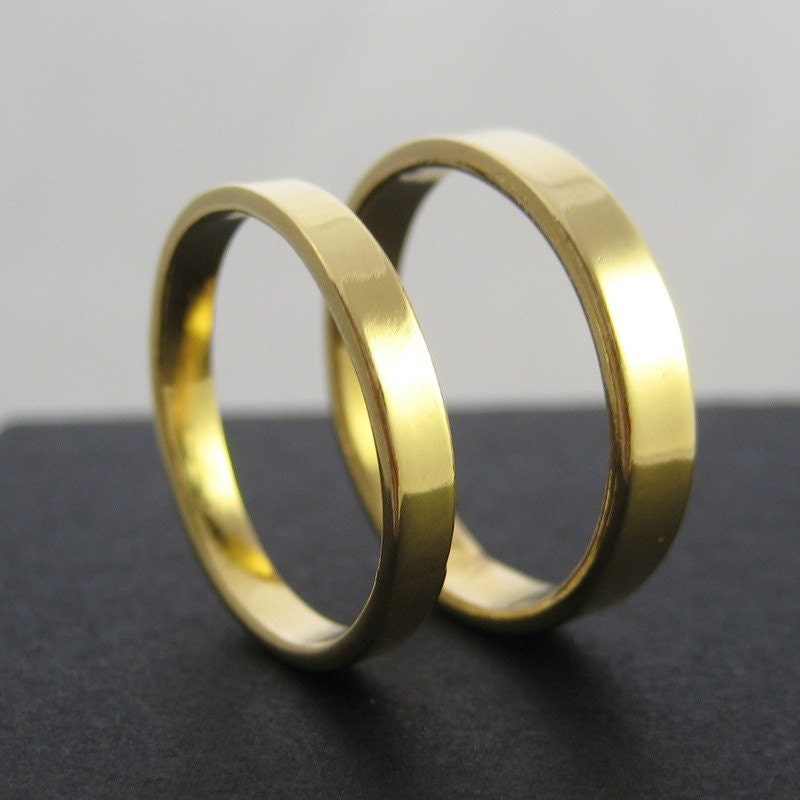 The Perfect Rings, 22k Yellow Gold His and Hers Wedding Ring Set