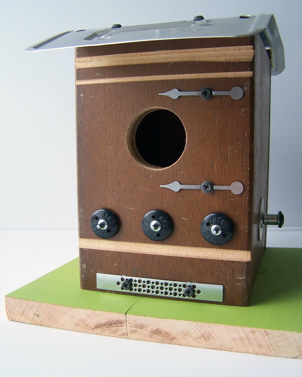 Steampunk Industrial Upcycled Handmade Birdhouse by Garageinc