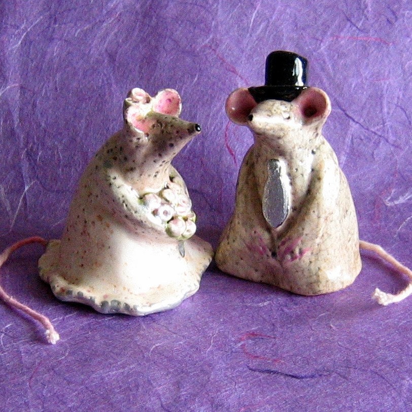 Mice CakeTopper Ceramic Bride and Groom