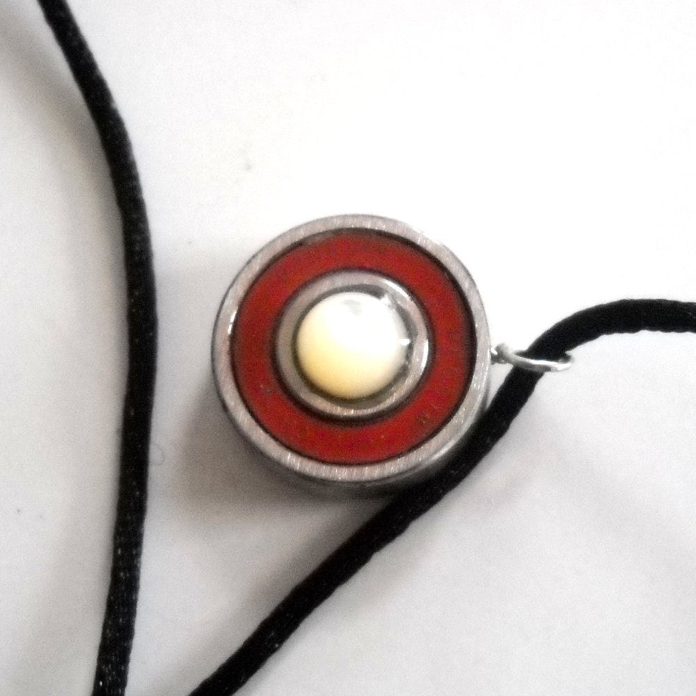Skate Bearing Pendant with  Mother of Pearl center