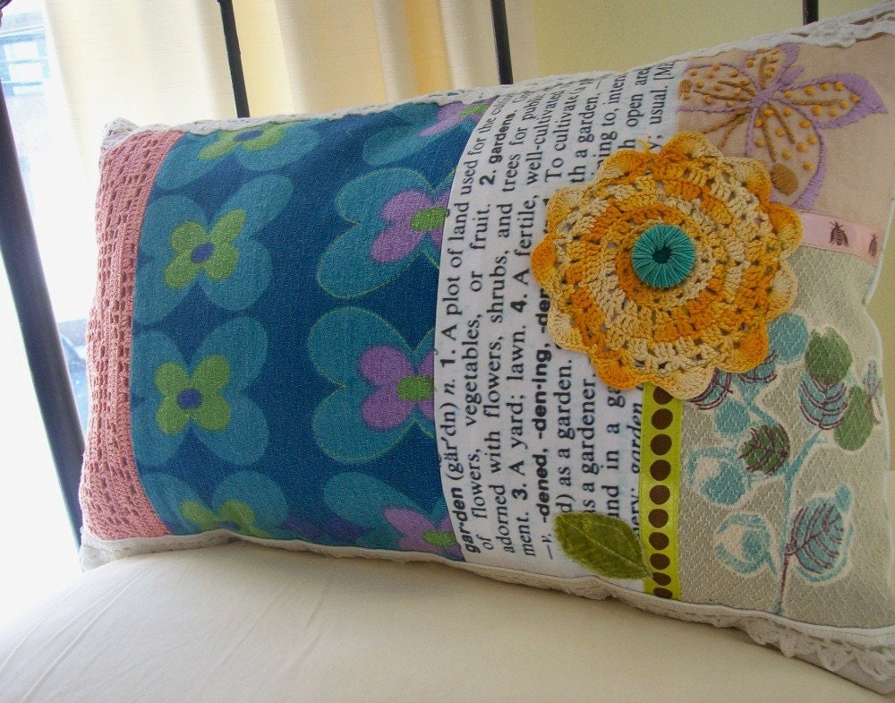 Spring Garden Collage Pillow