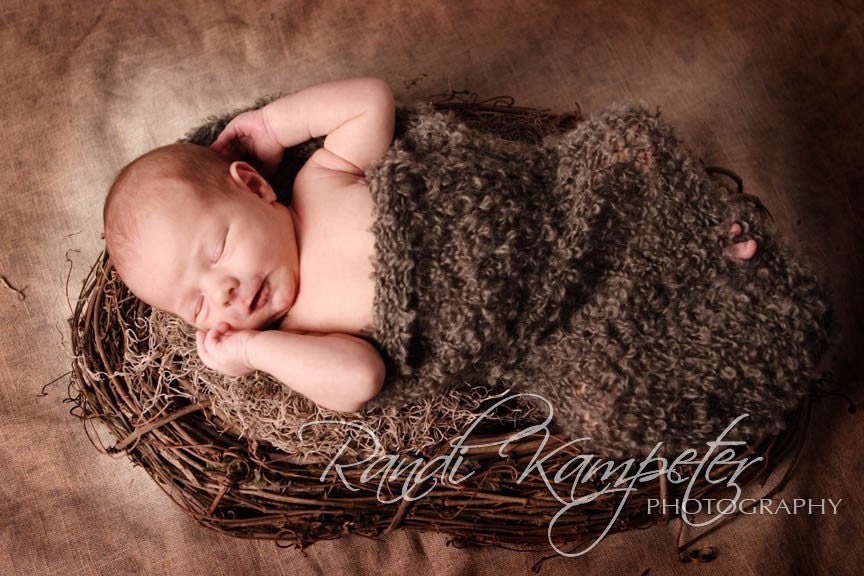 FREE SHIPPING New Design Baby Cocoon Photo Prop in Moss Green and Brown Color, Perfect for Natural, Eco-Friendly and Forest Theme Photography, Images by Randi Kampeter