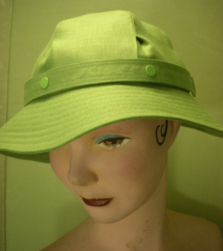 Ella Linen Sun Hat in Spring Green