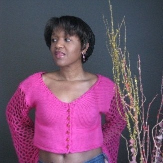 PATTERN - Spring Knit and Crochet Crop Top - Small - PDF DOWNLOAD