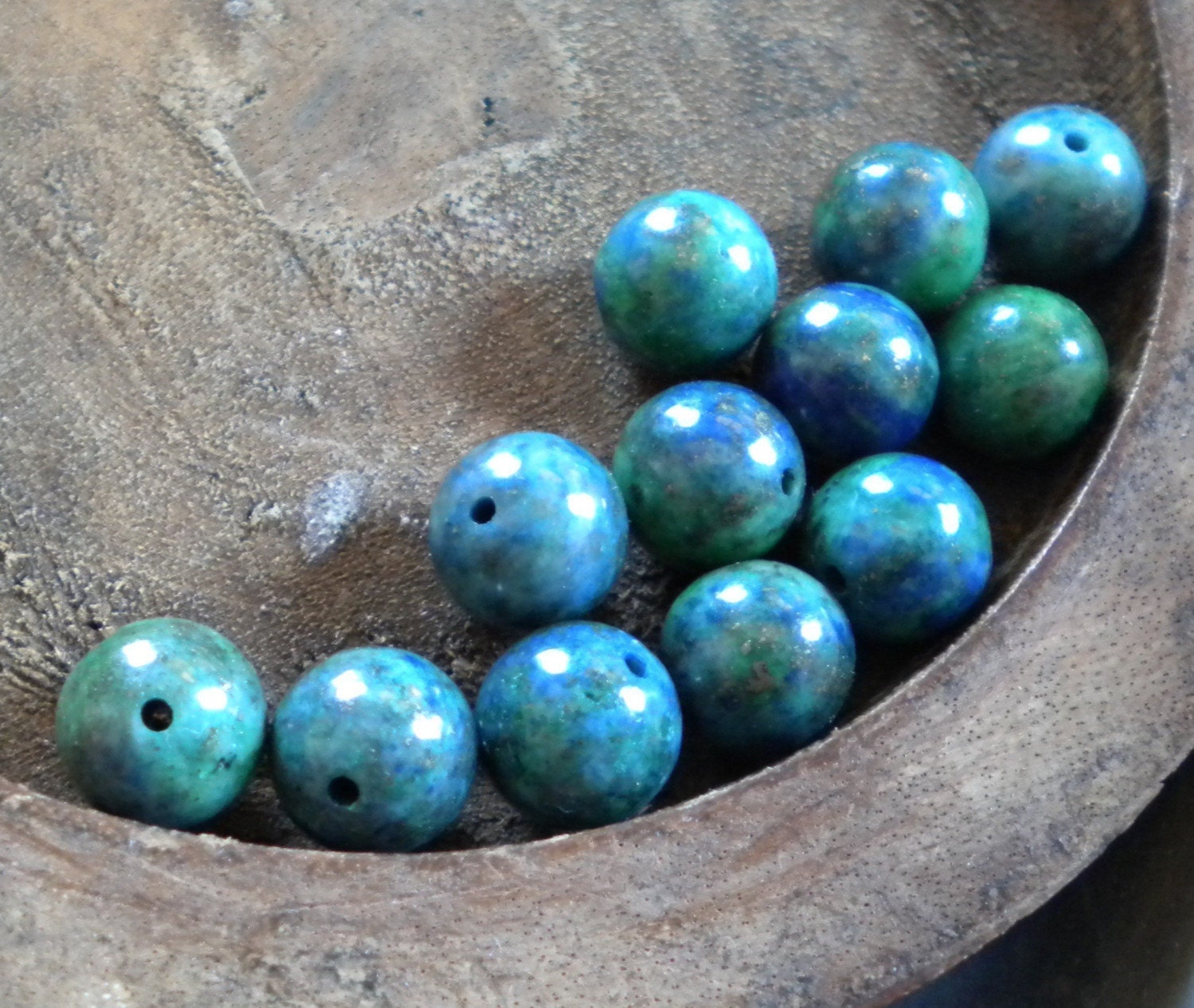 AWESOME Lapis and Chrysocolla Rounds, 8mm