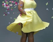JIBRI Plus Size Pale Yellow Spring Dress(Limited) (Spring Dash-Original Price 180...40 percent off)