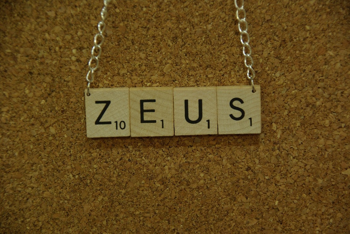 Scrabble Letters ZEUS Necklace