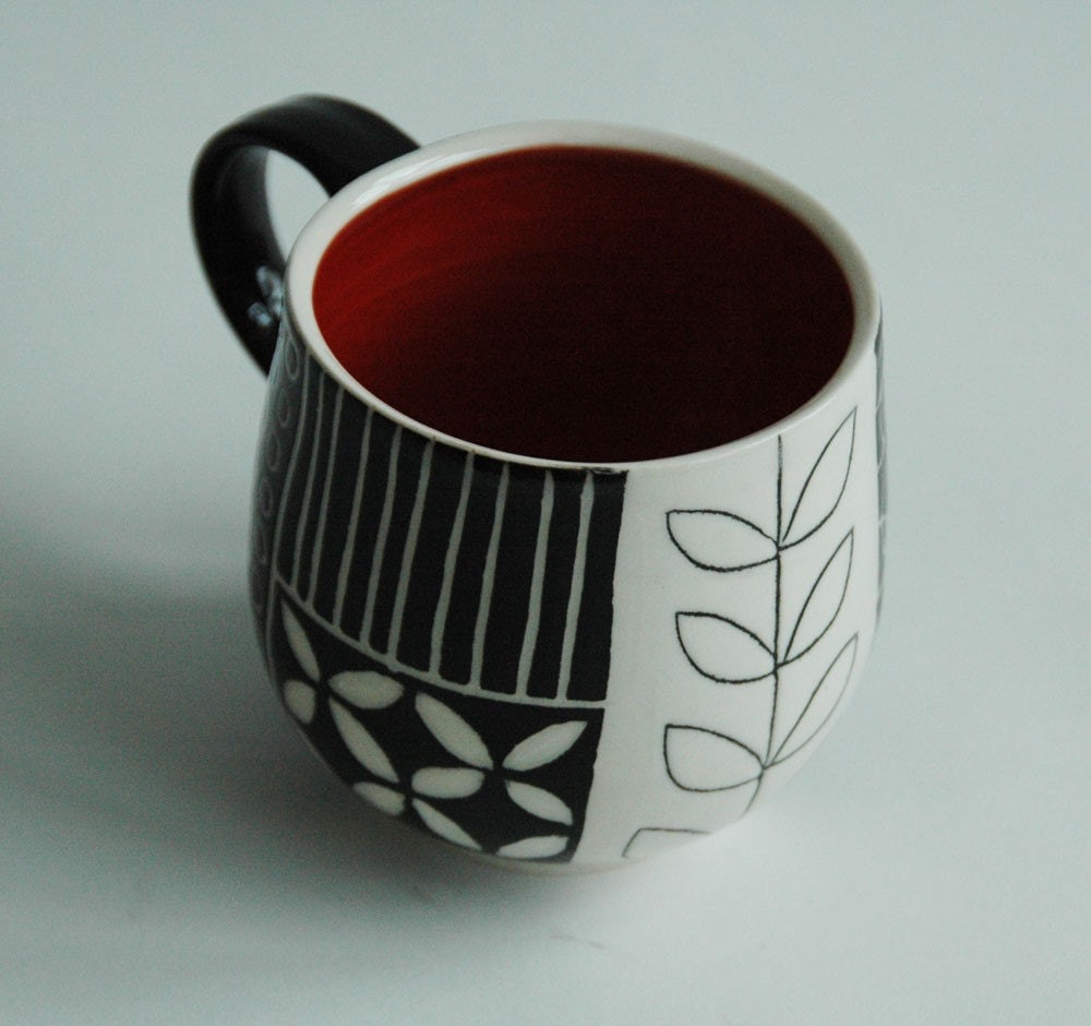 Red Mug in Moxy Pattern