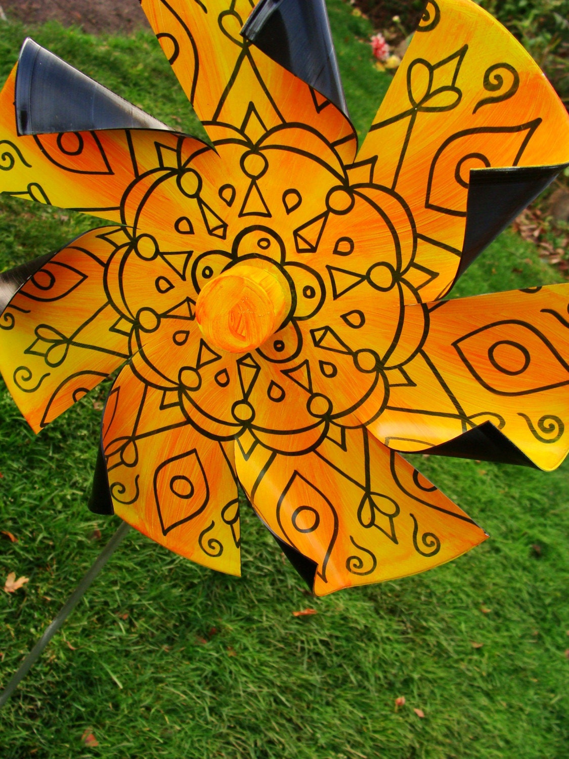 Sunshine Yellow Mandala Pinwheel