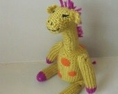 Handmade toys for kids hand knit giraffe rattle (Mervin the Giraffe)