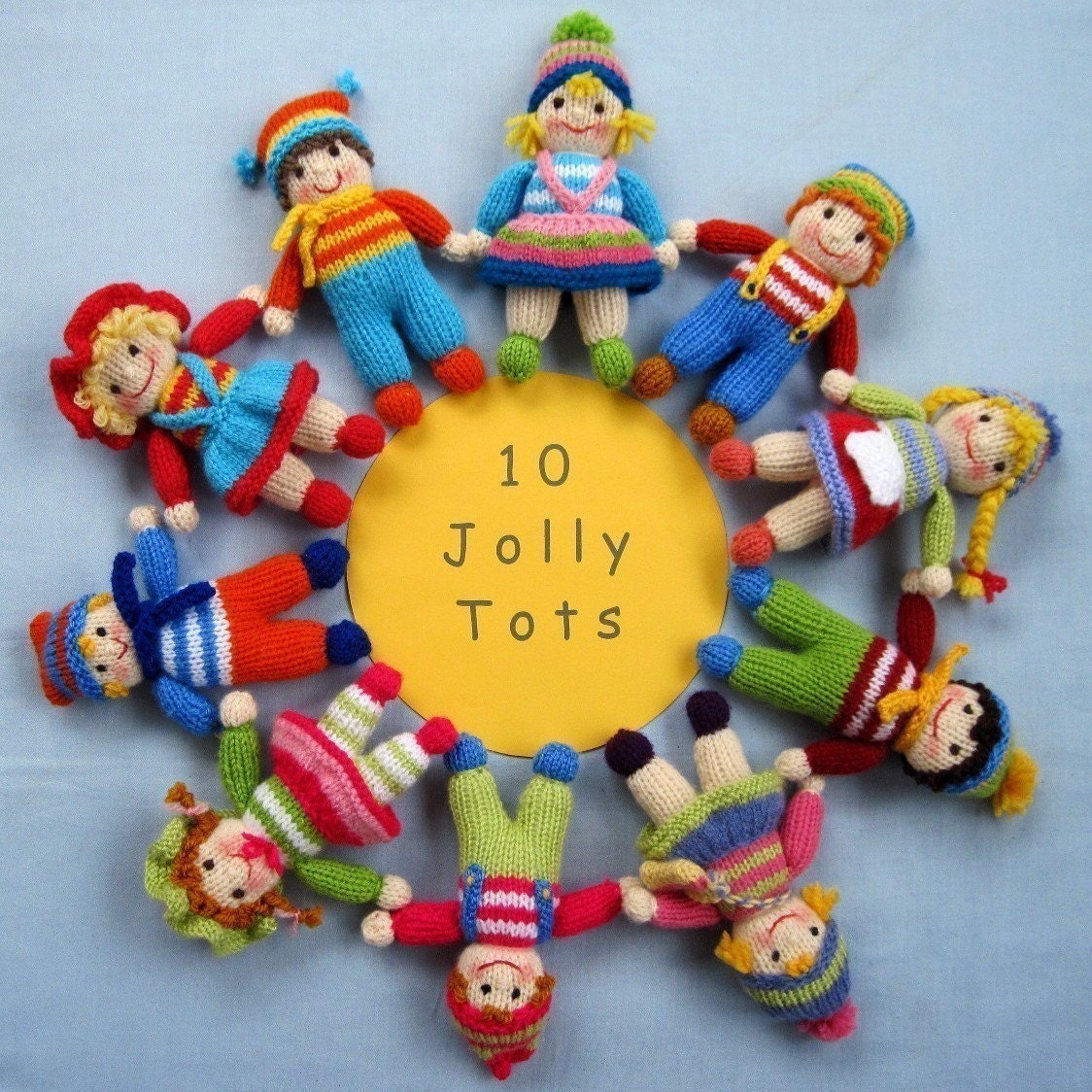 JOLLY TOTS - toy dolls - PDF email knitting pattern