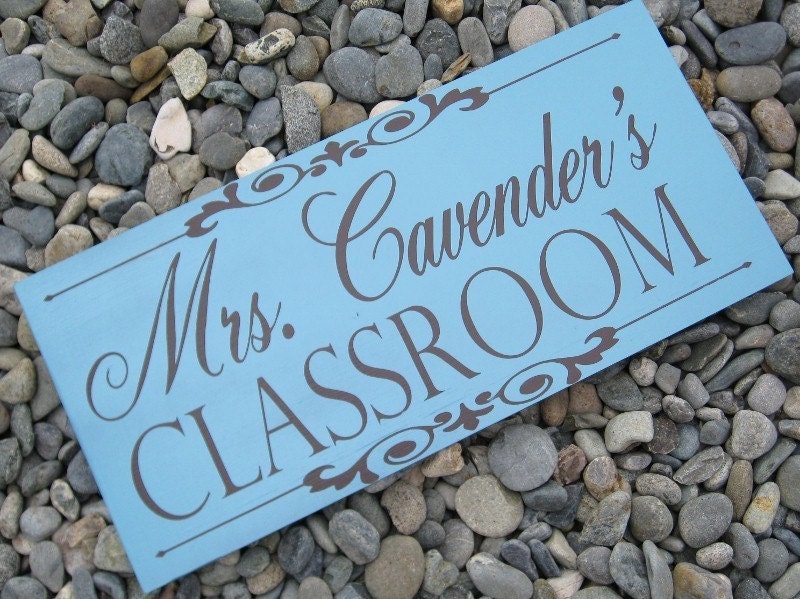 Custom Name wood Sign Teacher Classroom Family Name No Vinyl Lettering