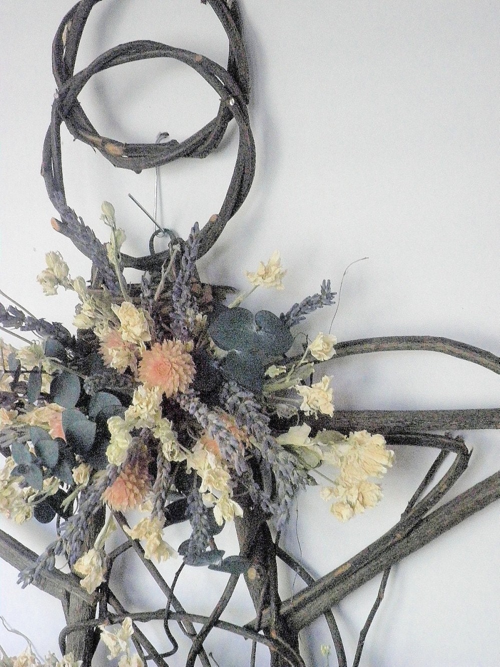 Angel Shaped Grapevine with Mixed Dried Flowers