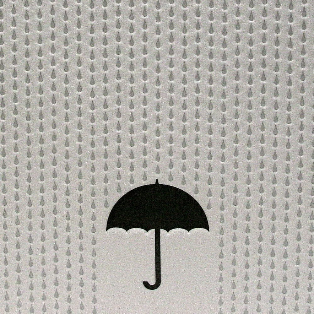 Rainy Day Letterpress Card in Black