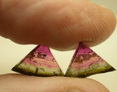 VINTAGE Watermelon Tourmaline Crystal Triangle slices 4.38 cts FG87