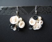 Black and White Flower Earring