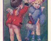 The Meeting Vintage Kewpie Post Card  from 1907 vpc008