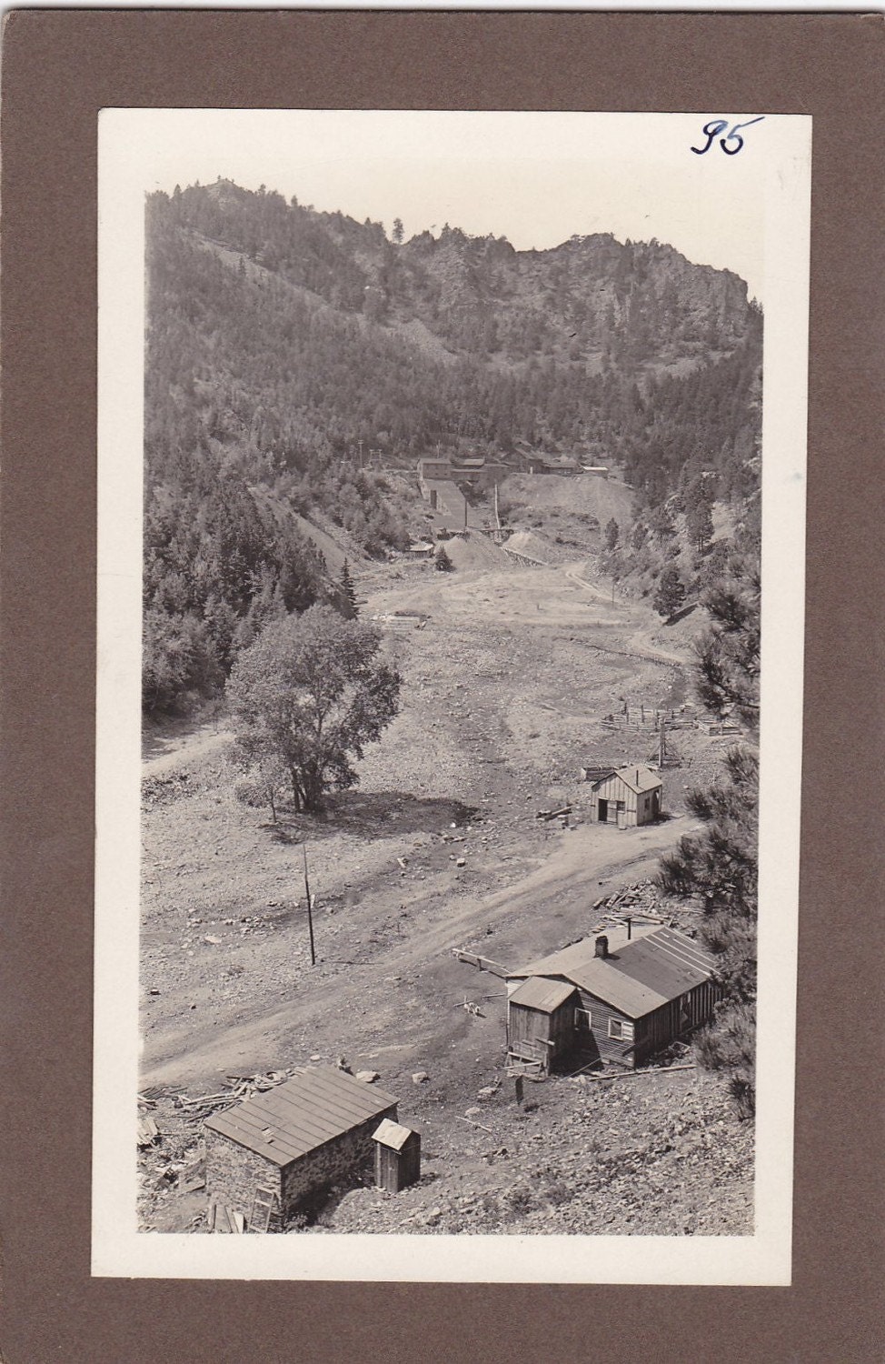 Vintage Black and White Photograph Peerless Mining Town Area