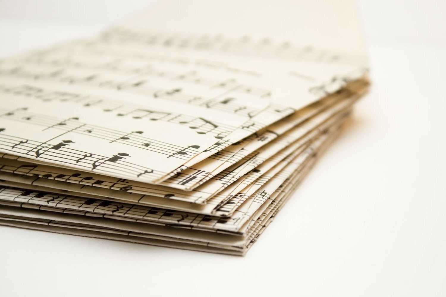 Set of 6 Handmade Music Envelopes - Square