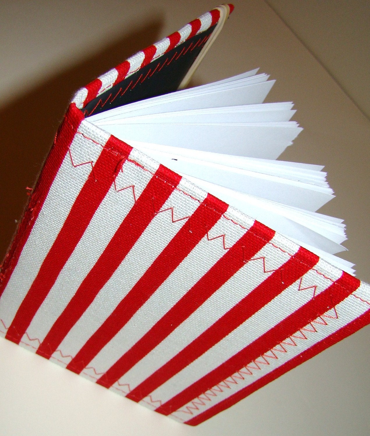 Red and White Striped Journal