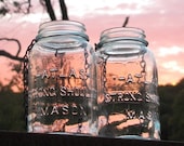 Set of Two Vintage  Atlas Mason Jars Hanging Lantern or Vase