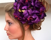 the chateauroux - Large Flower Hair Clip in Deep Plum - Free Worldwide Shipping