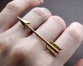 Small Arrow Floating Statement Ring, Custom Made