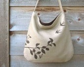 Eco-friendly Hemp Bag with Flying Swallows (Taupe)