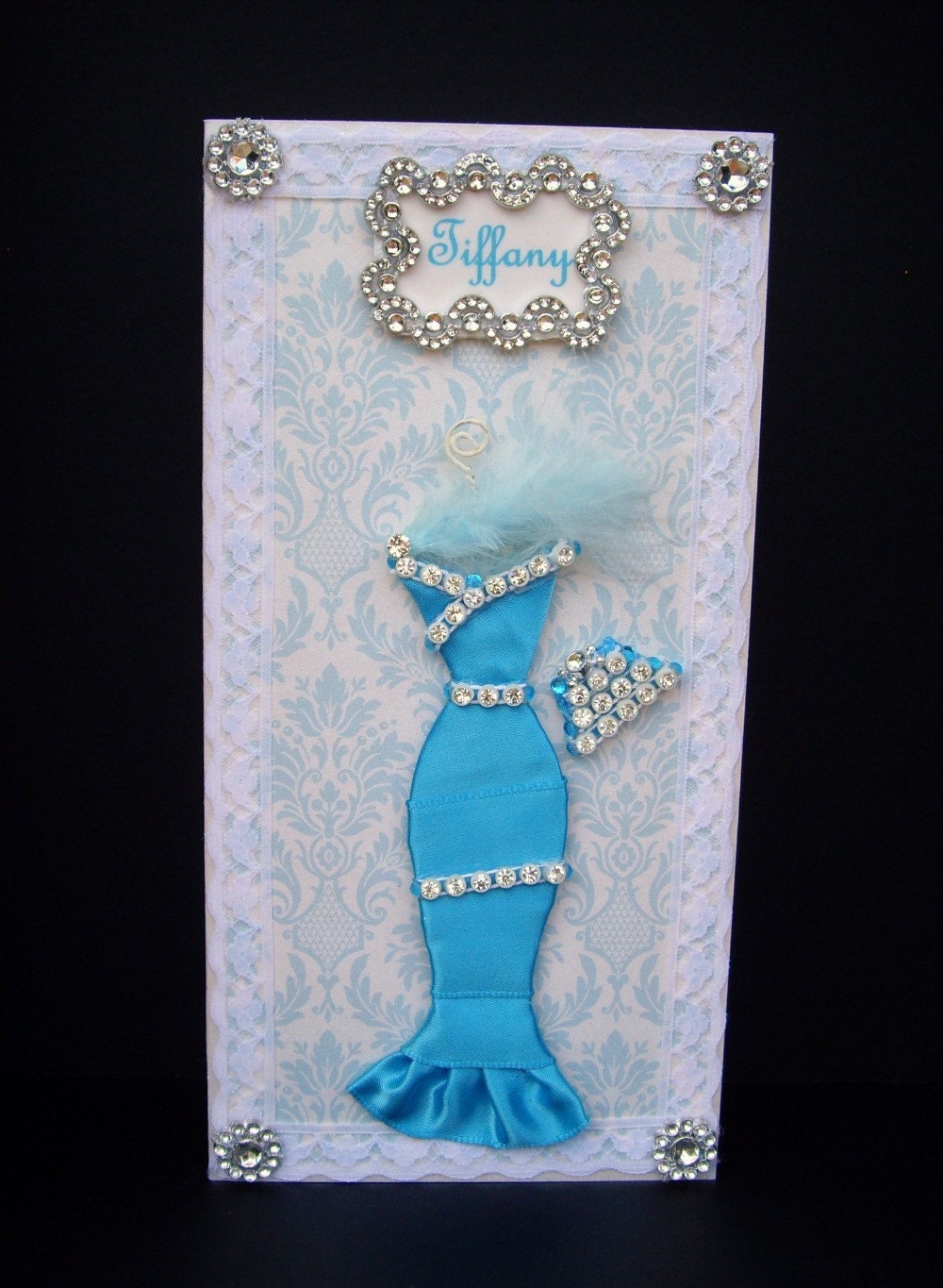 Tiffany Personalised Dress Card / Handmade Greeting Card