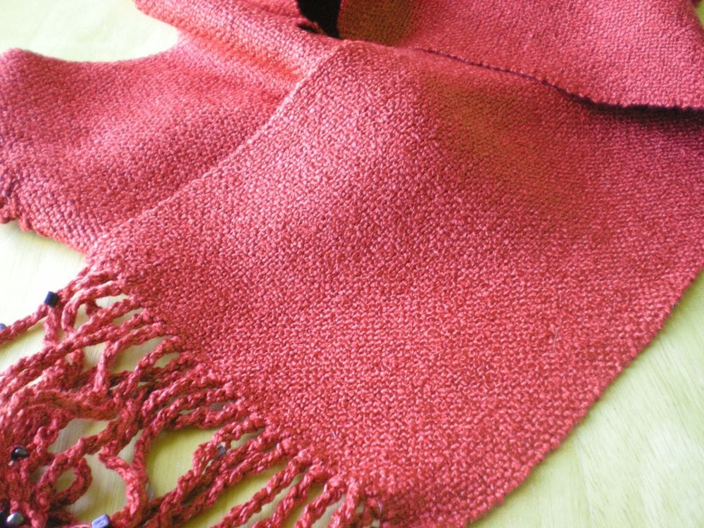 Harvest spice handwoven rayon boucle scarf