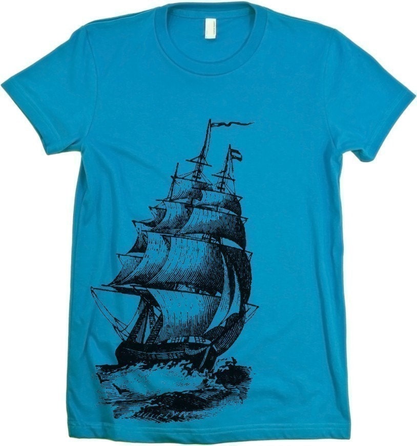 Pirate Ship Tshirt Vintage WOMENS Tee