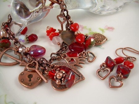 Hearts Of Love - Copper Charm Bracelet