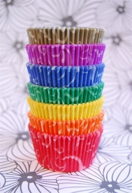 Arabisk Rainbow Stack of Cupcake LIners (70)