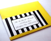 Posh Printables Black and White Stripe Envelope Wrap Labels
