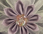 Lavender Kanzashi Beaded Flower Hair Accessory by Lady Lygeia on Etsy