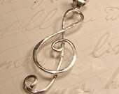 Sterling Silver Treble Clef Pendant and Sterling Silver Chain