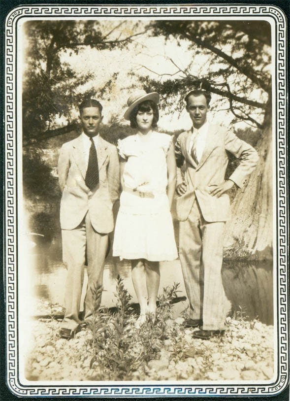 Flapper and Her Two Cute Guys Texas She wears the Hat