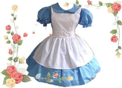 Modest Alice in Wonderland Halloween Costume Dress and Apron medium