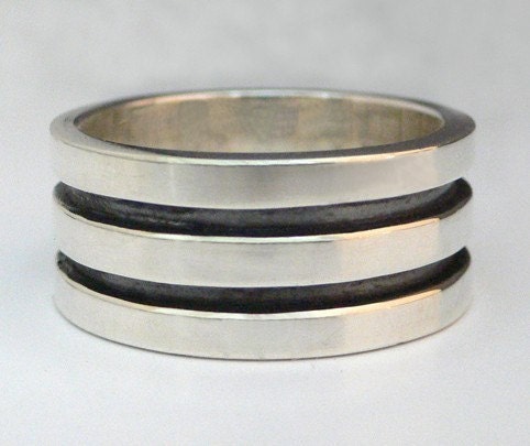 For 
Him - Double Ray - Sterling Silver Mens Ring