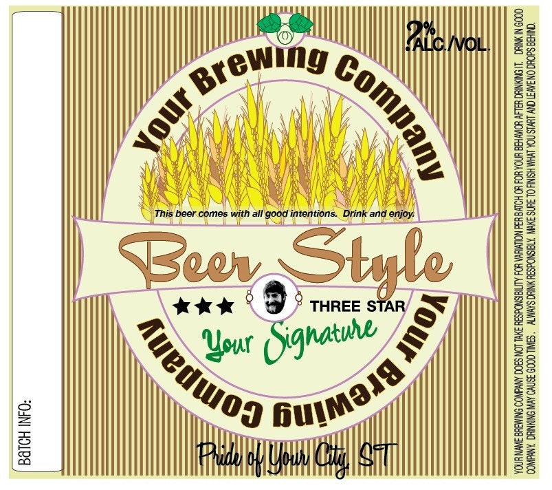 Home Brew Customized Beer Label - Whole Wheat