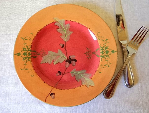 Oakleaf and Acorn Autumnal Flourish Plate