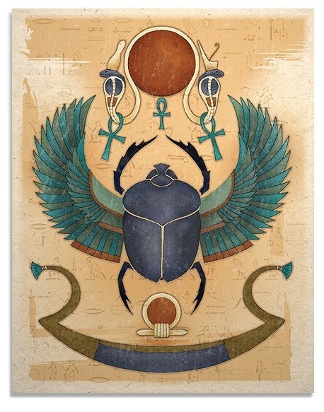 Egyptian Winged Scarab Art Print