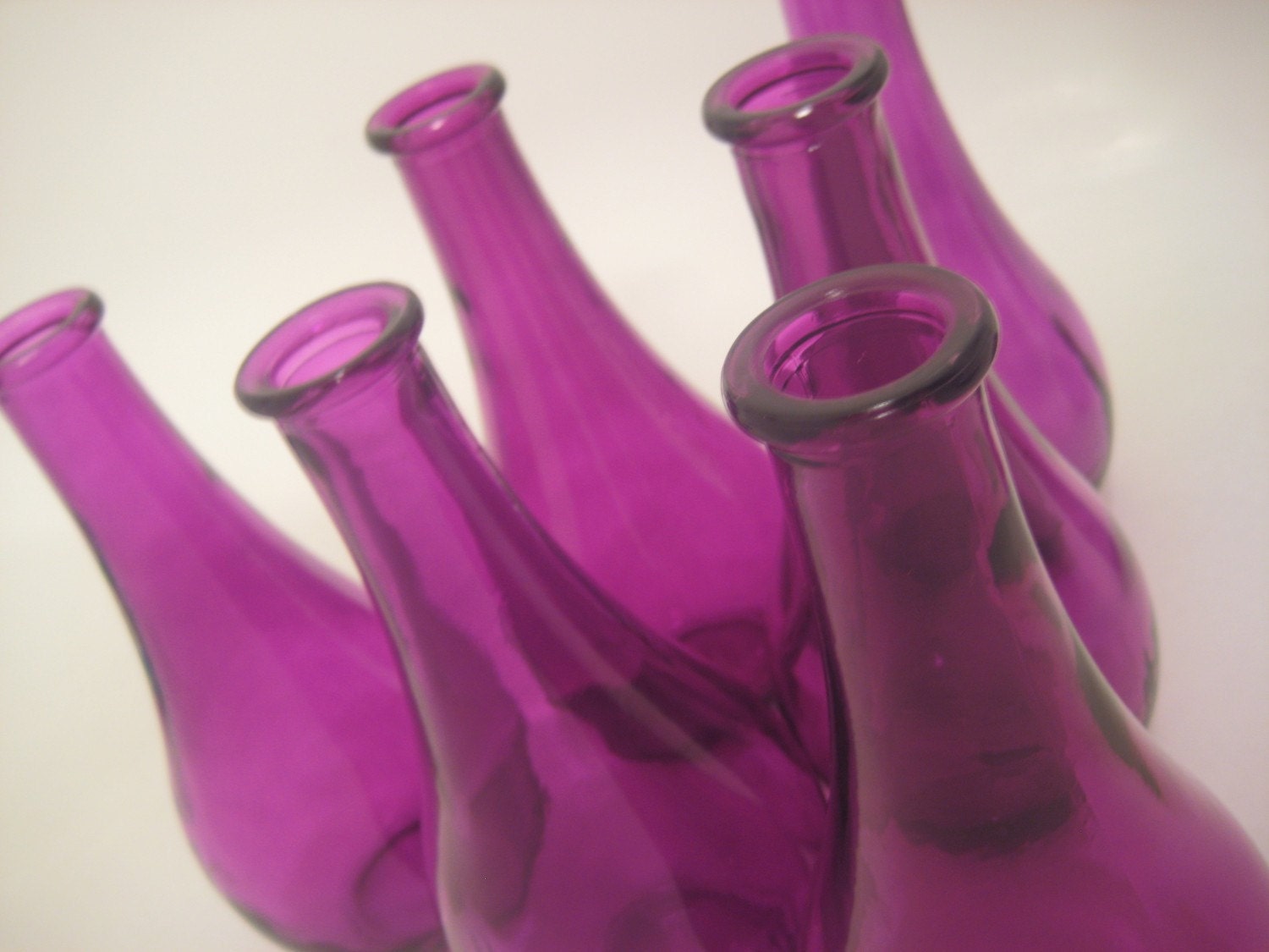 PURPLE GLASS BOTTLES VASES Colorful Moroccan Indian Decor