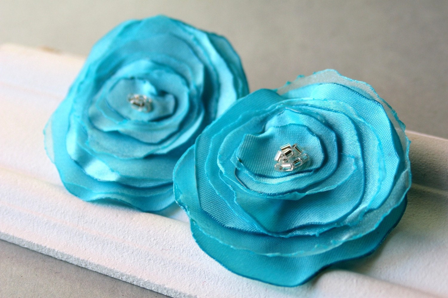 Teal Poppy - Set of Two Clips